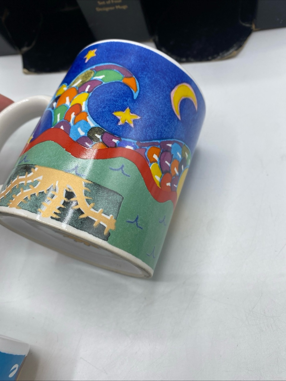 Buon Giorno Abstract Artsy Coffee Ceramic Cup Mugs vintage Mya Kramer Earthy - Picture 7 of 10